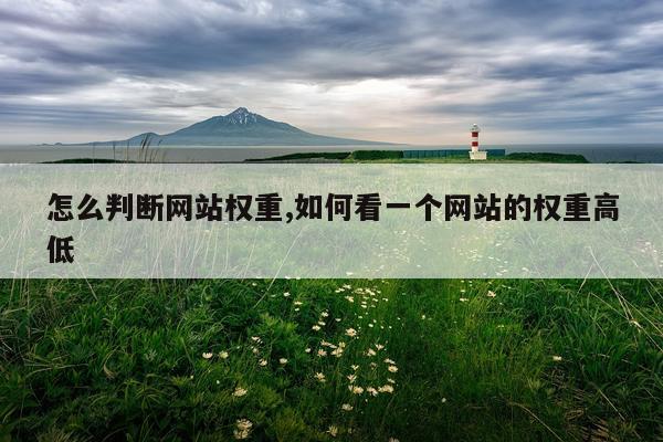 怎么判断网站权重,如何看一个网站的权重高低