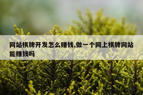 网站棋牌开发怎么赚钱,做一个网上棋牌网站能赚钱吗