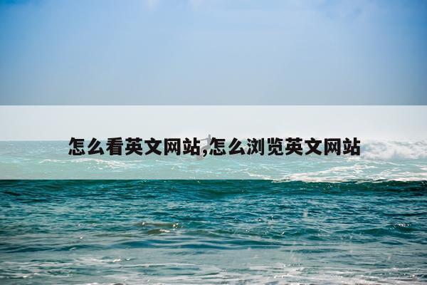 怎么看英文网站,怎么浏览英文网站