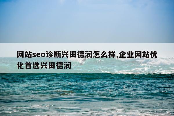网站seo诊断兴田德润怎么样,企业网站优化首选兴田德润