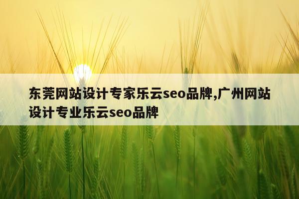 东莞网站设计专家乐云seo品牌,广州网站设计专业乐云seo品牌