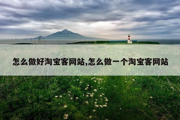 怎么做好淘宝客网站,怎么做一个淘宝客网站