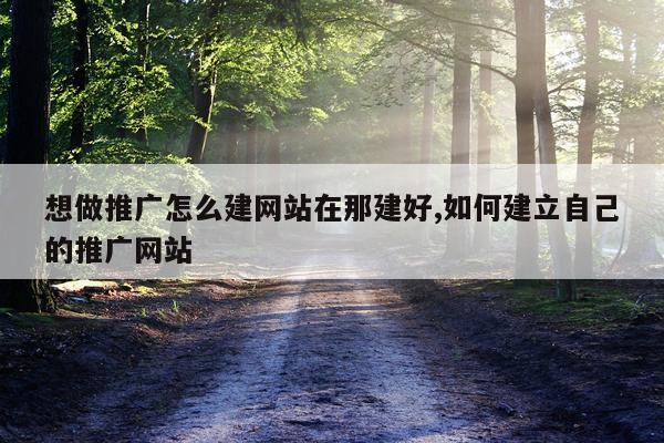 想做推广怎么建网站在那建好,如何建立自己的推广网站