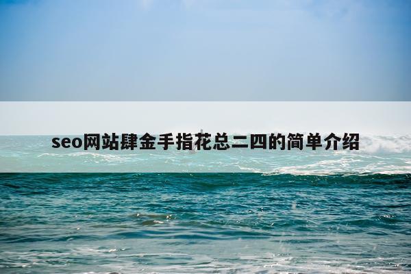 seo网站肆金手指花总二四的简单介绍