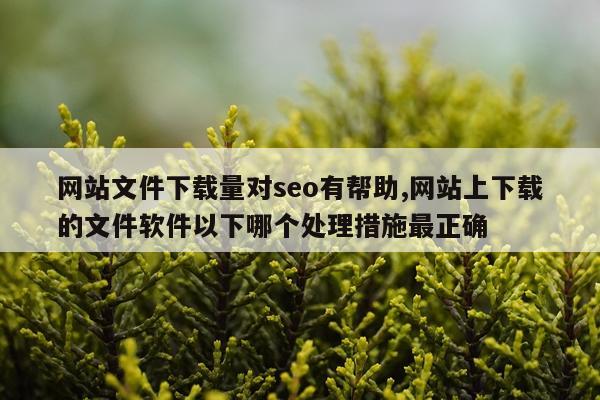 网站文件下载量对seo有帮助,网站上下载的文件软件以下哪个处理措施最正确