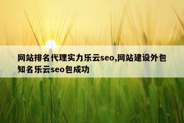 网站排名代理实力乐云seo,网站建设外包知名乐云seo包成功