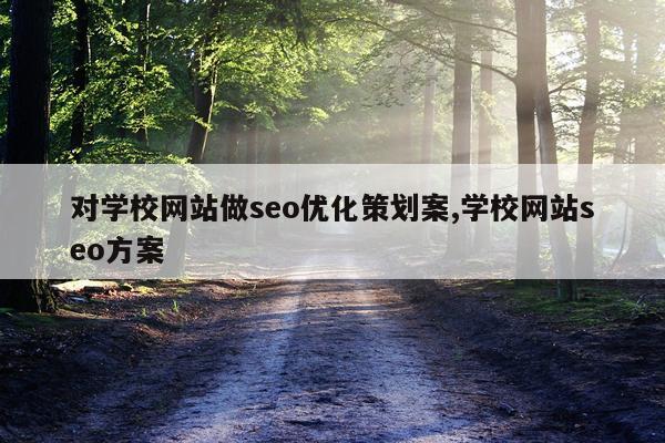 对学校网站做seo优化策划案,学校网站seo方案