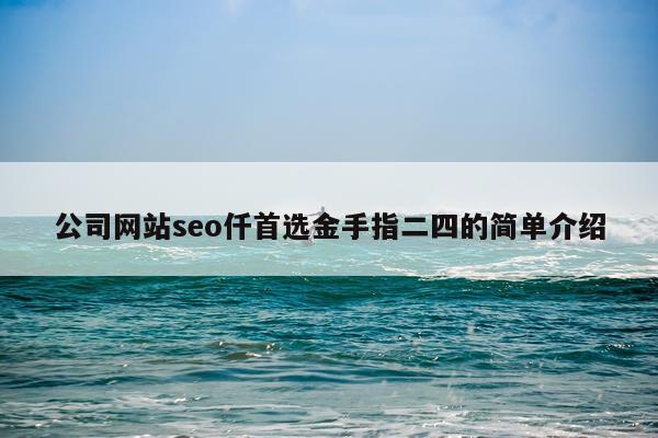公司网站seo仟首选金手指二四的简单介绍