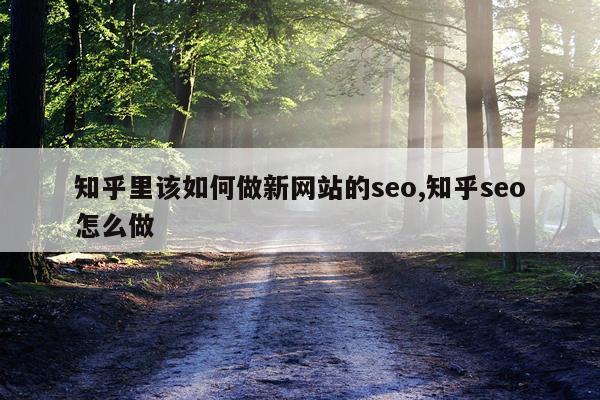 知乎里该如何做新网站的seo,知乎seo怎么做