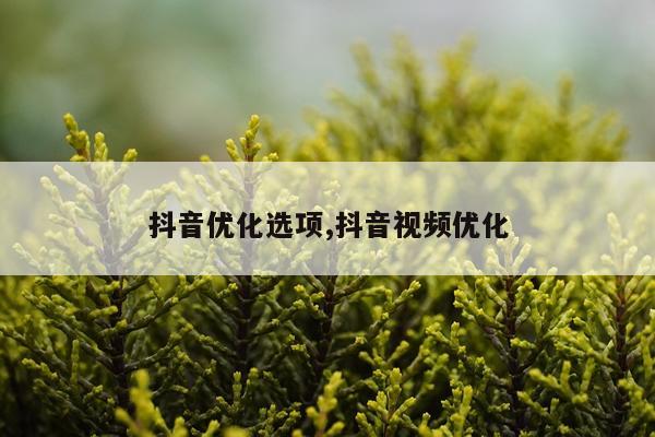 抖音优化选项,抖音视频优化