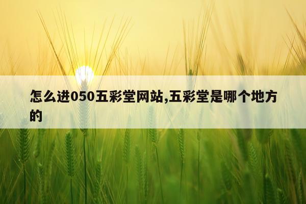 怎么进050五彩堂网站,五彩堂是哪个地方的