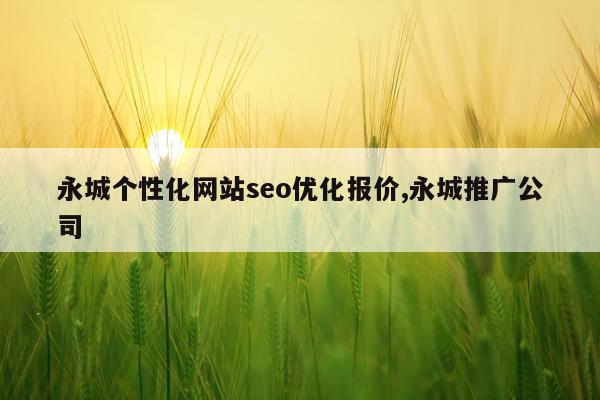 永城个性化网站seo优化报价,永城推广公司