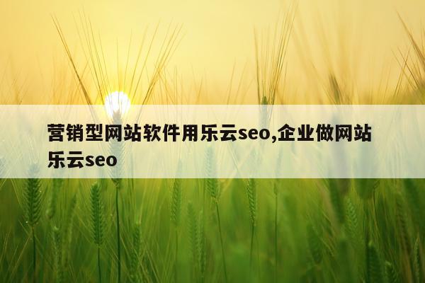 营销型网站软件用乐云seo,企业做网站 乐云seo