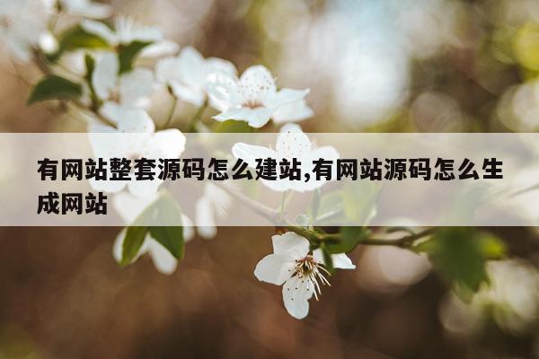 有网站整套源码怎么建站,有网站源码怎么生成网站
