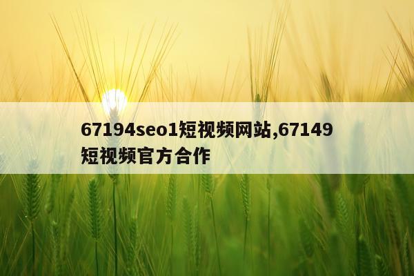 67194seo1短视频网站,67149短视频官方合作