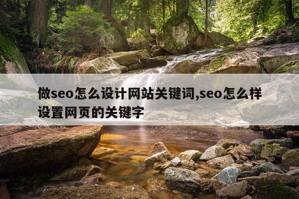 做seo怎么设计网站关键词,seo怎么样设置网页的关键字