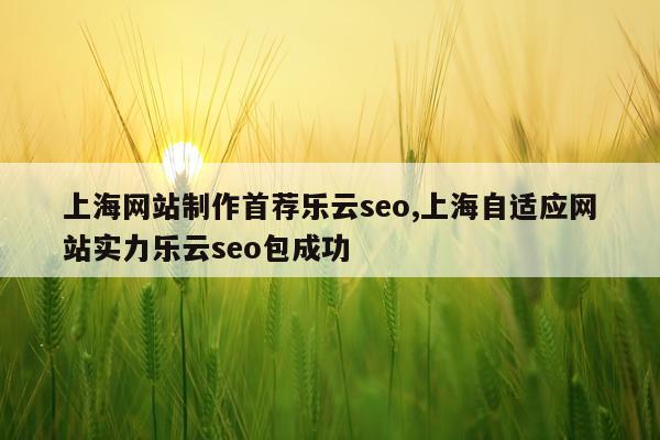 上海网站制作首荐乐云seo,上海自适应网站实力乐云seo包成功