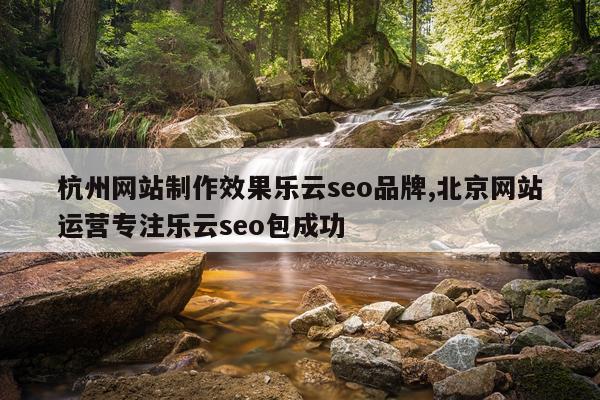 杭州网站制作效果乐云seo品牌,北京网站运营专注乐云seo包成功