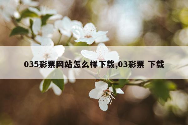 035彩票网站怎么样下载,03彩票 下载