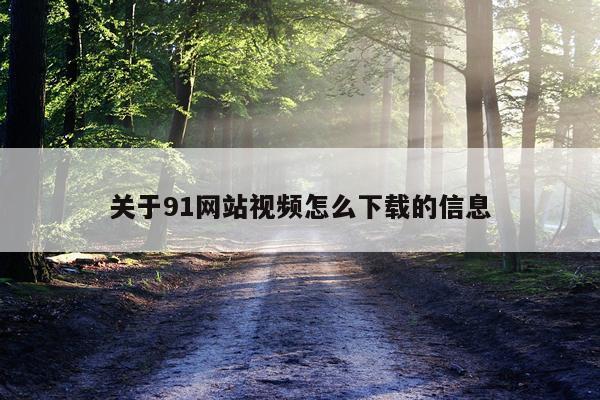 关于91网站视频怎么下载的信息