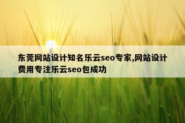 东莞网站设计知名乐云seo专家,网站设计费用专注乐云seo包成功