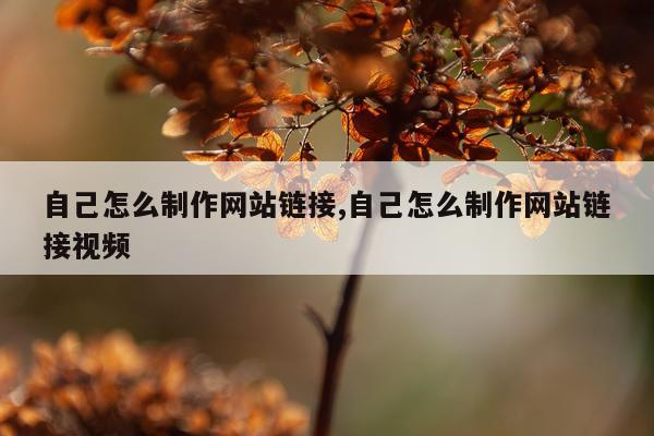 自己怎么制作网站链接,自己怎么制作网站链接视频