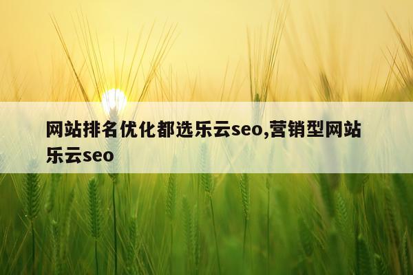 网站排名优化都选乐云seo,营销型网站 乐云seo
