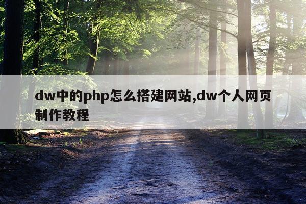 dw中的php怎么搭建网站,dw个人网页制作教程