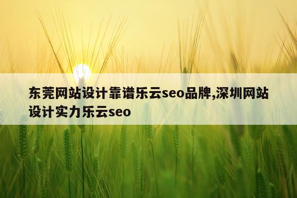 东莞网站设计靠谱乐云seo品牌,深圳网站设计实力乐云seo