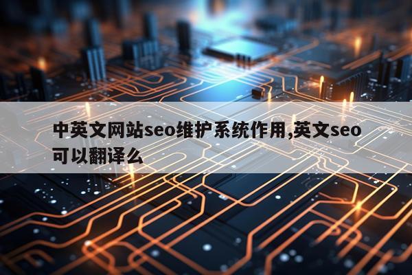 中英文网站seo维护系统作用,英文seo可以翻译么