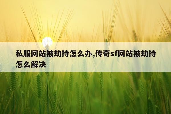 私服网站被劫持怎么办,传奇sf网站被劫持怎么解决