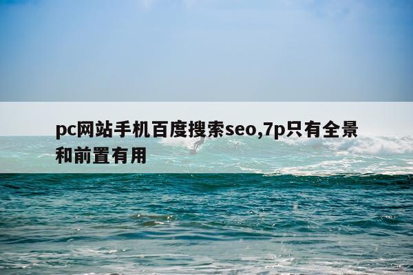 pc网站手机百度搜索seo,7p只有全景和前置有用