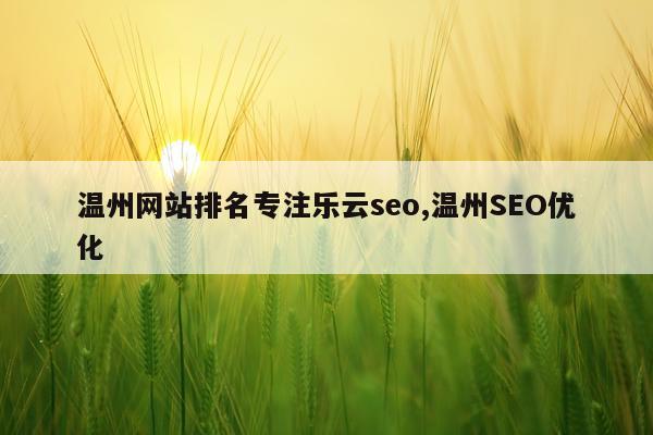 温州网站排名专注乐云seo,温州SEO优化