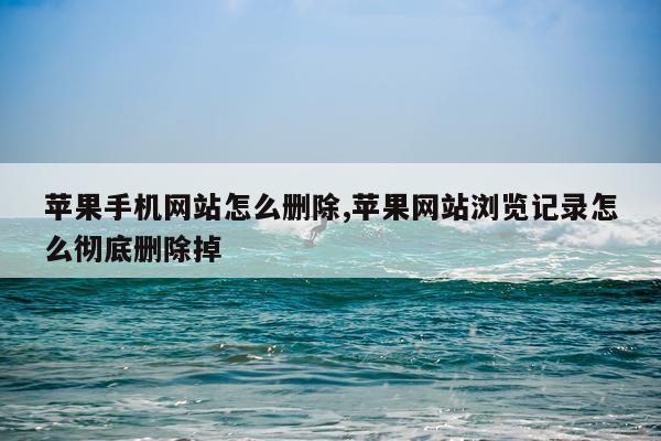 苹果手机网站怎么删除,苹果网站浏览记录怎么彻底删除掉