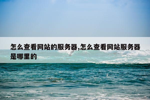 怎么查看网站的服务器,怎么查看网站服务器是哪里的