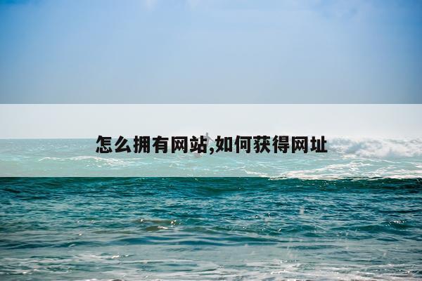 怎么拥有网站,如何获得网址