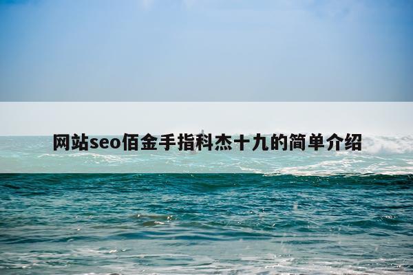 网站seo佰金手指科杰十九的简单介绍