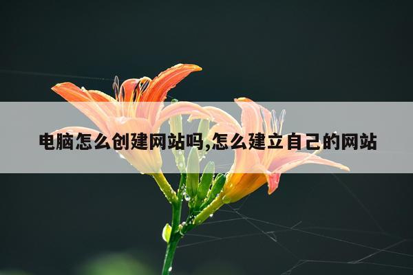 电脑怎么创建网站吗,怎么建立自己的网站