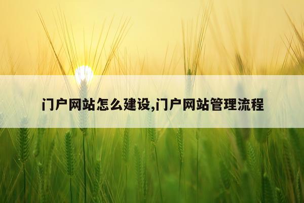 门户网站怎么建设,门户网站管理流程