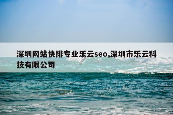 深圳网站快排专业乐云seo,深圳市乐云科技有限公司