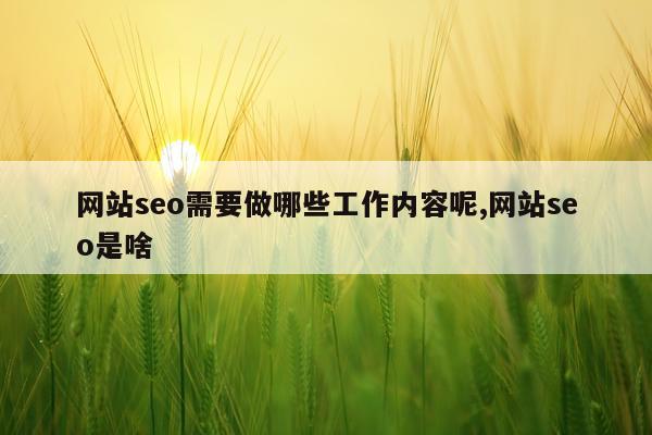 网站seo需要做哪些工作内容呢,网站seo是啥