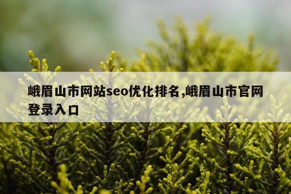 峨眉山市网站seo优化排名,峨眉山市官网登录入口