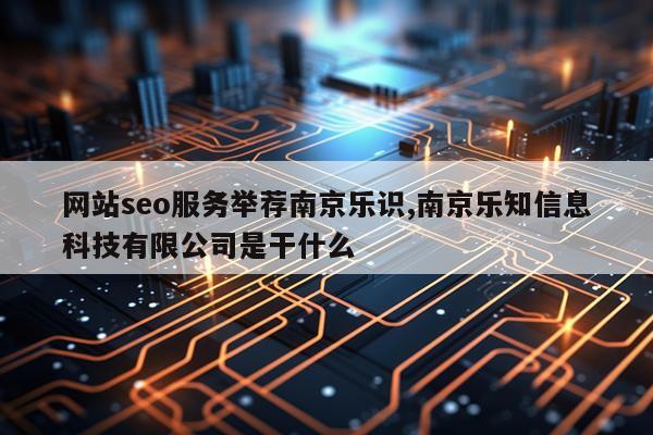 网站seo服务举荐南京乐识,南京乐知信息科技有限公司是干什么