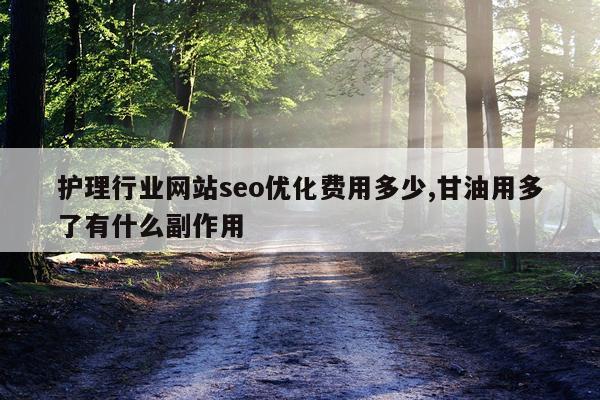 护理行业网站seo优化费用多少,甘油用多了有什么副作用