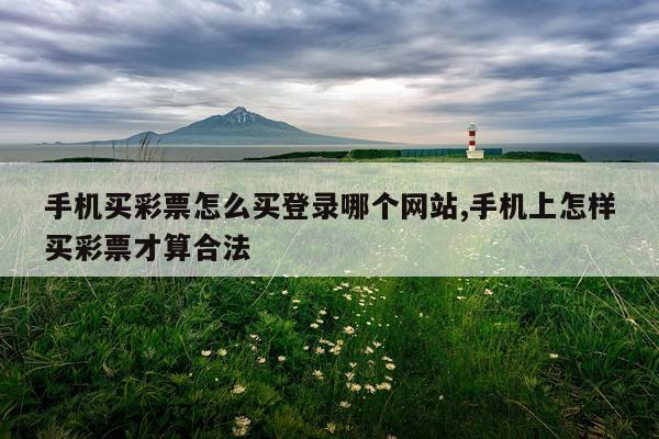 手机买彩票怎么买登录哪个网站,手机上怎样买彩票才算合法