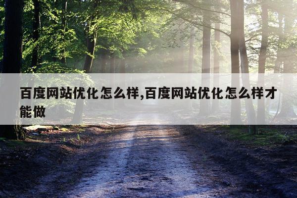 百度网站优化怎么样,百度网站优化怎么样才能做