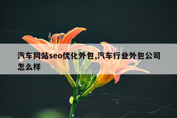 汽车网站seo优化外包,汽车行业外包公司怎么样