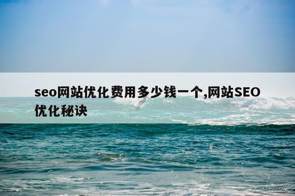 seo网站优化费用多少钱一个,网站SEO优化秘诀