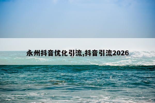 永州抖音优化引流,抖音引流2026