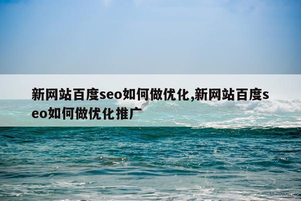 新网站百度seo如何做优化,新网站百度seo如何做优化推广